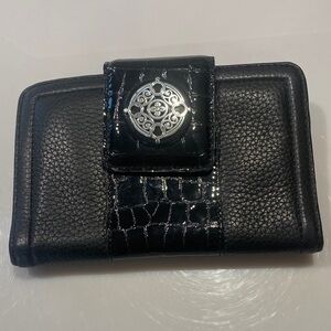 Brighton Black Wallet with Silver Embellishment